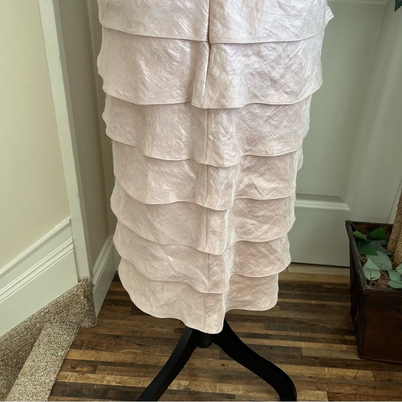 Adrianna Papell V-Neck Tiered Sleeveless Cocktail Dress Pink Sz 14 - Picture 5 of 16